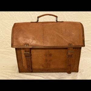 New/never used—Leather satchel/ messenger bag
